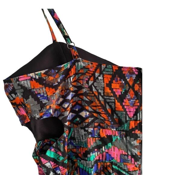 MATERIAL GIRL Colourful Print Mini Dress Cut Outs - Picture 4 of 7